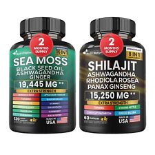 Pacote Dynamic Vitality - Musgo Marinho 7000mg, Óleo de Semente Preta 4000mg/Shilajit, usado comprar usado  Enviando para Brazil
