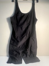 Vintage The Body Co Bodysuit Preto Uma Peça Nylon Lycra Elástico Aeróbica Extra Grande, usado comprar usado  Enviando para Brazil