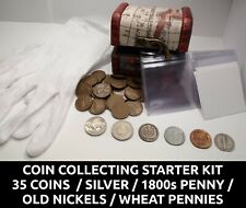 Kit de inicio para coleccionar monedas - 35 monedas, centavo del siglo XIX, plata, níquel antiguo + más segunda mano  Embacar hacia Mexico