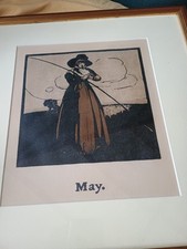 Antique framed handcoloured for sale  LEOMINSTER