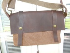 Usado, Bolsa de mão unissex tiracolo estilo militar couro lona NoatD8831828 8833313 comprar usado  Enviando para Brazil