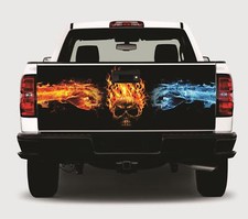 Adesivo adesivo gráfico vinil tampa traseira FLAMING SKULL envoltório carro caminhão comprar usado  Enviando para Brazil