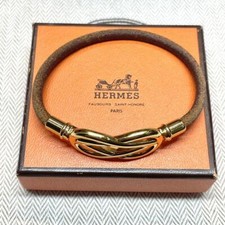 Pulseira Hermes Atame couro marrom ouro com caixa externa do Japão comprar usado  Enviando para Brazil