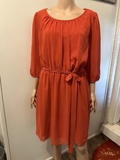 Vestido feminino manga 3/4 elástico cintura ferrugem laranja tamanho 14W comprar usado  Enviando para Brazil