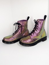 Botas femininas Dr. Martens 1460 Pascal textura iridescente rosa festival de combate 9 comprar usado  Enviando para Brazil