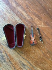 Mini viola de madeira violoncelo violino instrumento musical com estojo arco brinquedo - 3,5" comprar usado  Enviando para Brazil