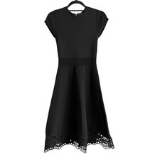 Vestido skatista Ted Baker London feminino tamanho 0 Ellijo preto malha renda aparada croche comprar usado  Enviando para Brazil