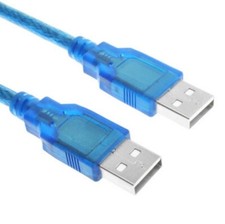 2 un. cable de cable USB A macho USB a macho para disco duro de transferencia de datos azul segunda mano  Embacar hacia Mexico