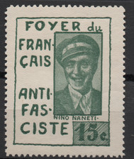 FOYER du FRANCAIS ANTIFASCISTE 15  Cts   Vineta  Republica   Spain Civil War, usado comprar usado  Enviando para Brazil