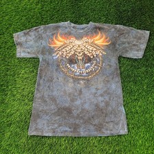 Camisa Vintage Easy-Riders Skeleton Fire Média 19x27 Azul, usado comprar usado  Enviando para Brazil