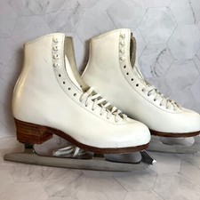 Botas de patinação figurativa de couro SP Teri tamanho 7A com lâminas MK Phantom brancas em excelente estado usado comprar usado  Enviando para Brazil