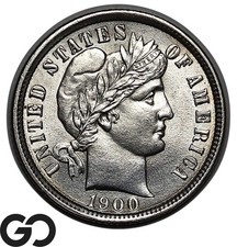 1900 Barber Dime, Razor Sharp Strike, Joia Soberba BU++ comprar usado  Enviando para Brazil