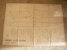 AMI Plans of the Kawasaki Ki-61-IIA Hien modelo de caça escala WW2 38" envergadura comprar usado  Enviando para Brazil