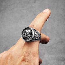 Anel vintage punk masculino animal lobo viking prata esterlina 925 presenteado masculino comprar usado  Enviando para Brazil