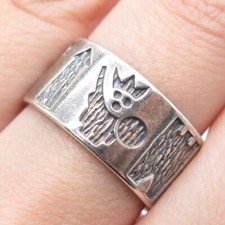 Anel ANTHONY SEBASTIAN CLANCY Sterling Vintage 1991 Dublin Viking Band Tamanho 8.25 comprar usado  Enviando para Brazil