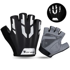 Luvas reflexivas de ciclismo WEST BIKING para esportes de bicicleta luvas de meio dedo tamanho G comprar usado  Enviando para Brazil