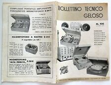Bollettino tecnico geloso usato  Gioia del Colle