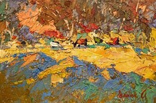 Usado, Pintura a óleo cenário de outono Kalenyuk A. decoração original sem moldura nKalen1175 comprar usado  Enviando para Brazil