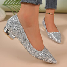 Silver low heels for sale  UK