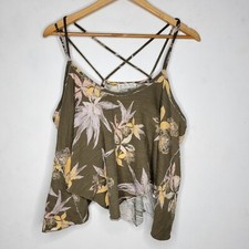 Regata Feminina We The Free XS Marrom Floral Sela Baggy Casual Cropped comprar usado  Enviando para Brazil