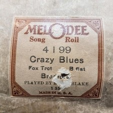 RARO Original "Crazy Blues" rolo de piano tocado por Eubie Blake com ótimo arr comprar usado  Enviando para Brazil
