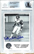 1981 JOGO CFL BILLY "Sapatos Brancos" JOHNSON Cartão de Autógrafo Assinado #15 BAS Lajeado comprar usado  Enviando para Brazil