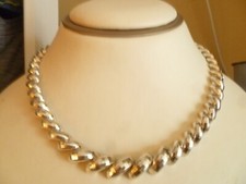 Gargantilha Vintage Milor 925 Prata Esterlina 10mm Corte Brite San Marco Link Impressionante comprar usado  Enviando para Brazil
