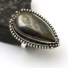 Anel étnico feito à mão de pedra preciosa olho de tigre de ferro presente EUA tamanho-8,25 AR 91310 comprar usado  Enviando para Brazil