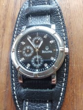 Relógio masculino Bulova 96D000 coleção diamante aço inoxidável, usado comprar usado  Enviando para Brazil