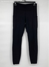 Leggings Lululemon Feminina Preta Elástica Cintura Estoque Bolso Perna Magra Tornozelo Tamanho 6 comprar usado  Enviando para Brazil