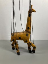 Arte popular vintage girafa marionete esculpida à mão em madeira articulada pintada marionete comprar usado  Enviando para Brazil