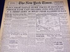 1944 NOV 24 NEW YORK TIMES TERCEIRO EXÉRCITO DOS EUA 10 MILHAS DE SAARBRUECKEN - NOVO COM ETIQUETAS 1794 comprar usado  Enviando para Brazil