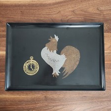 Bandeja para servir galo incrustada vintage Couroc of Monterey 18x12" fazenda MCM comprar usado  Enviando para Brazil