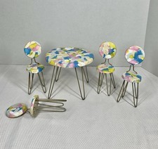 Conjunto de jantar vintage para móveis de boneca MCM mesa e cadeiras cozinha atômica década de 1960 comprar usado  Enviando para Brazil