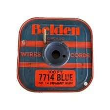 Carretel de arame vintage BELDEN 7714 AZUL nº 14 fios originais primários não incluídos comprar usado  Enviando para Brazil