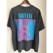 Usado, Camiseta Nirvana Prata Vintage Moderna Reimpressão Etiqueta Gigante Ponto Único comprar usado  Enviando para Brazil