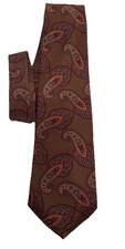 Usado, Gravata masculina TiesOnly 100% importada feita nos EUA paisley 57x4 marrom preppy comprar usado  Enviando para Brazil