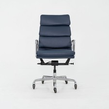 Cadeira executiva Herman Miller Eames almofada macia 2010 estofada de couro azul comprar usado  Enviando para Brazil