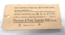 Certificato banco prova usato  Legnano