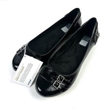 Sapatos femininos Dr. Scholls Go Play Flats 8 preto couro envernizado novo em folha, usado comprar usado  Enviando para Brazil