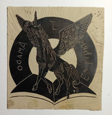 Ex Libris Jorge Amado matrice in linoleum 21,3x23 cm comprar usado  Enviando para Brazil