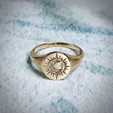 Usado, Anel feminino estrela lua sol anel de ouro anel vintage joia de safira pulseira de safira comprar usado  Enviando para Brazil