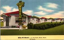 Cartão postal de linho Mile-Hi Motel nos EUA 10 em Butte, Montana comprar usado  Enviando para Brazil