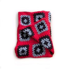 Usado, Croche feito à mão de crochê quadrado vovó vermelho e marrom 66x42 polegadas Roseanne comprar usado  Enviando para Brazil