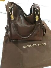 Bolsa de ombro Michael Kors grande couro marrom escuro Skorpios, usado comprar usado  Enviando para Brazil