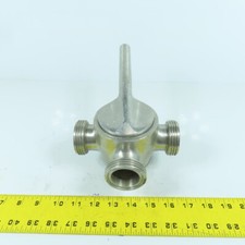 Válvula desviadora de 3 vias tanque de leite sanitário de aço inoxidável macho roscado 1-1/2" comprar usado  Enviando para Brazil