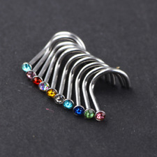 Conjunto de piercing NOSE STUD 10 CORES anel de joias corpo aço inoxidável a granel PK1, usado comprar usado  Enviando para Brazil