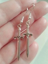 Silvery dagger earrings for sale  BRIERLEY HILL