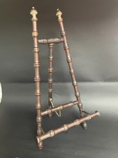 Acabamentos antigos de latão cavalete de mesa/tela de madeira bambu falso 15,5 pol. comprar usado  Enviando para Brazil
