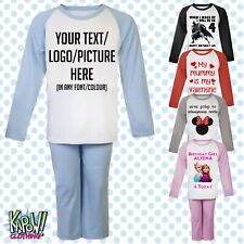 Pijama personalizado personalizado para niños bebé PJs Raglan ropa nocturna para dormir regalo niño pequeño 2 segunda mano  Embacar hacia Mexico